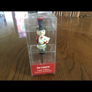 NEW Pier 1 Snowman Bottle Stopper